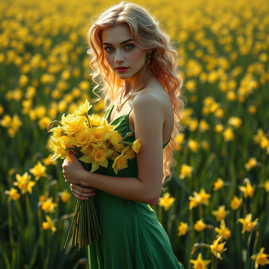 Spring Goddess in High-Fantasy Matte Painting