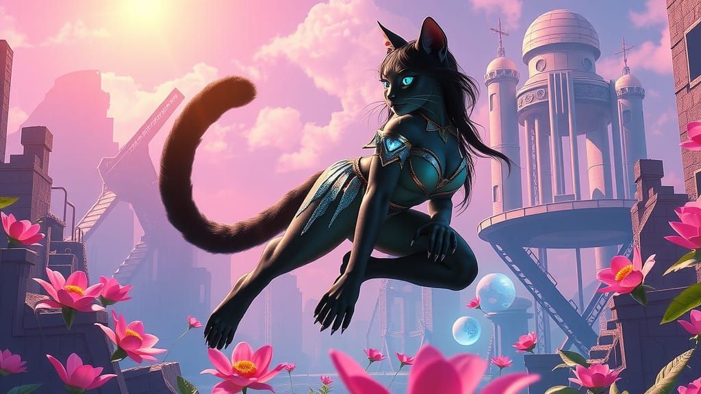 Nyma: Ascending Goddess in Neon Jungle