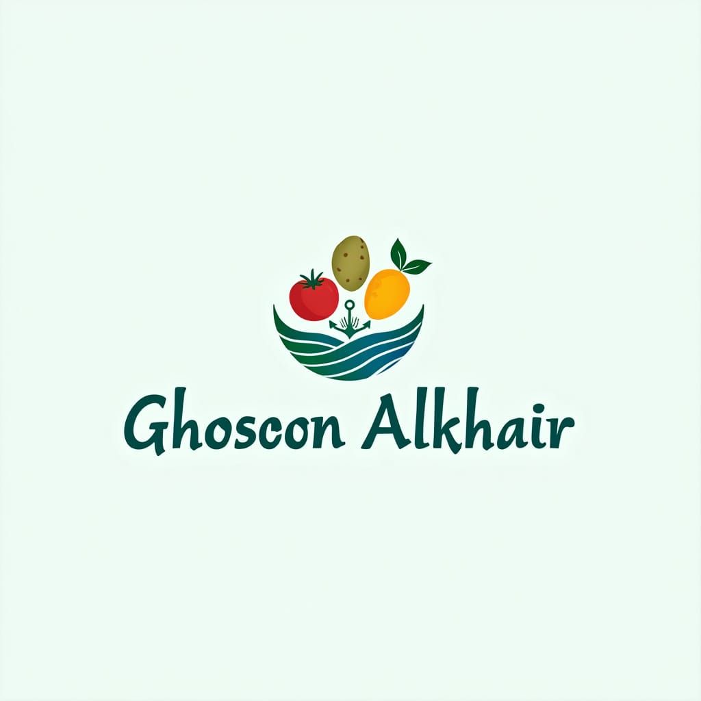Ghosoon Alkhair Export Logo in Modern Blue and Green