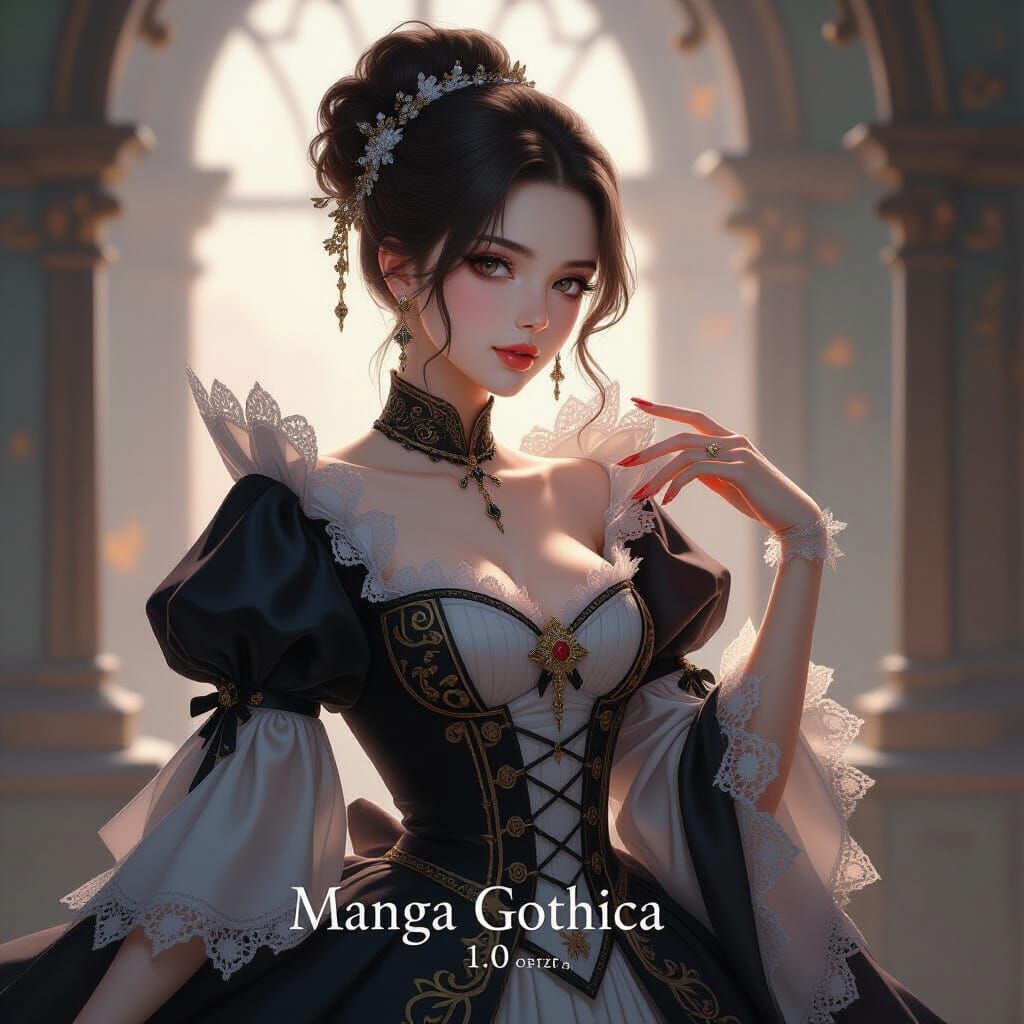 Beautiful Woman in Ornate Costume, Hyperrealism