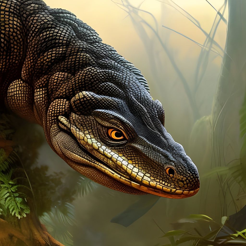 Giant Monitor Lizard in Australian Outback