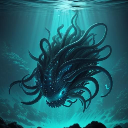 Glowing Sea Creature in Underwater Photography