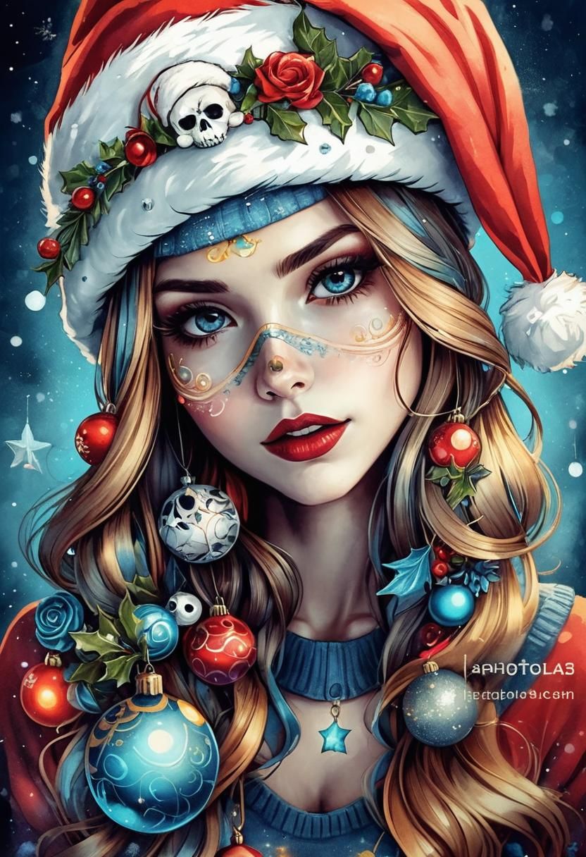 Festive Christmas Woman Generated by AI