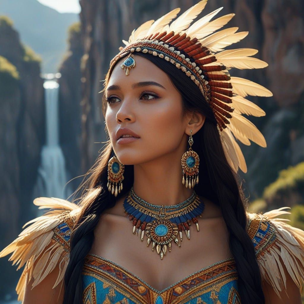 Jessica Alba as Pocahontas in Artgerm Style