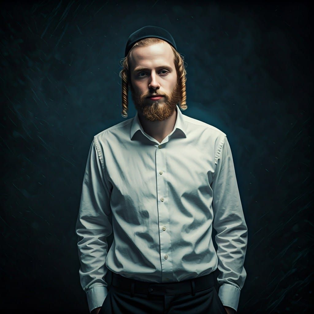 Young Man with Blond Hair in Matte Painting Style