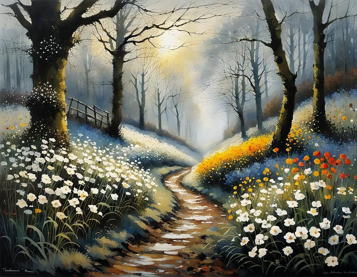 Whimsical Spring Blooms Unfurl from Winter's Intricate Dream...