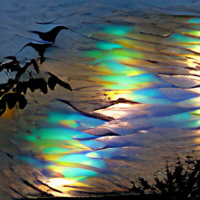 Iridescent Autumnal Twilight Landscape