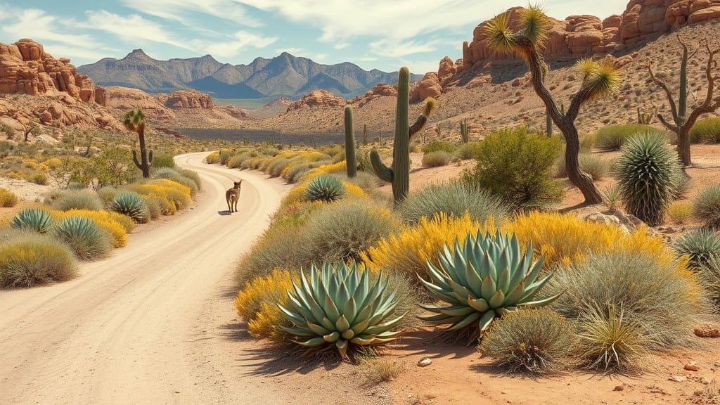 Rococo Coyote in Arizona Desert Landscape