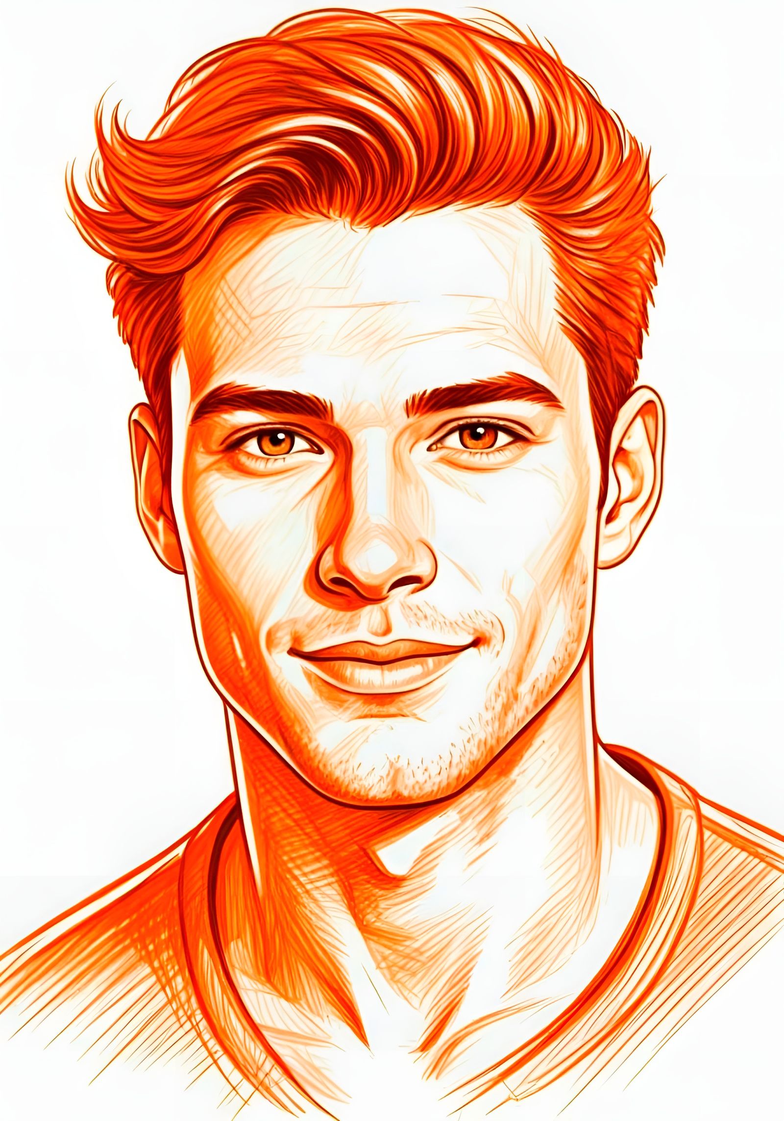 Monochromatic Portrait of a Handsome Young Man