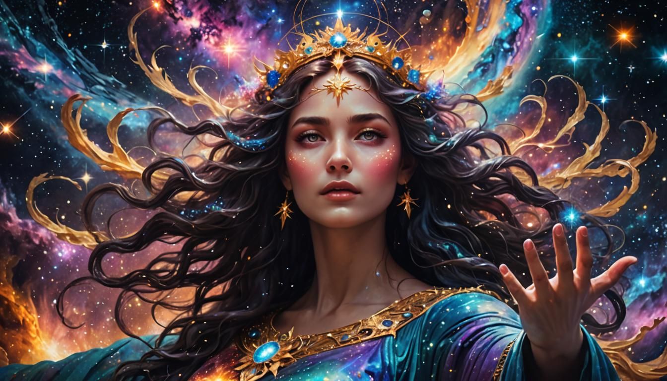Goddess Creates Cosmos with Divine Power