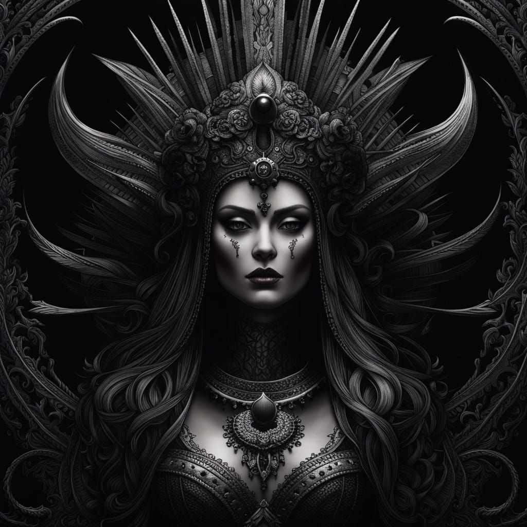 Portrait of a dark goddess from the Underworld
