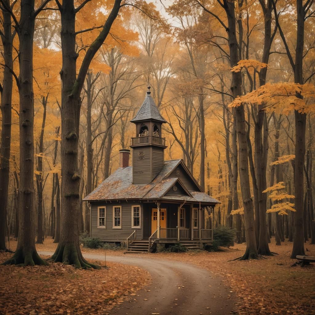 1800s Schoolhouse in Over the Garden Wall Style