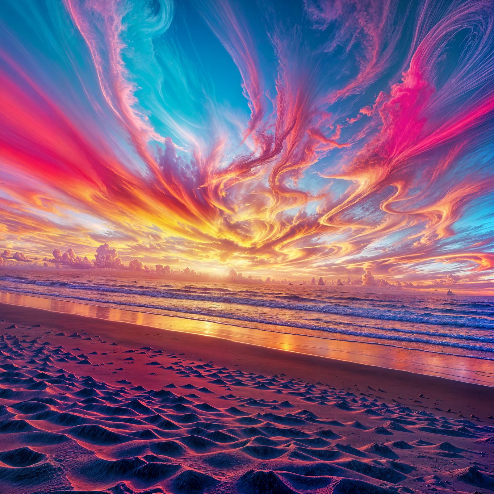 Colorful Sky at the Beach: Digital Matte Painting