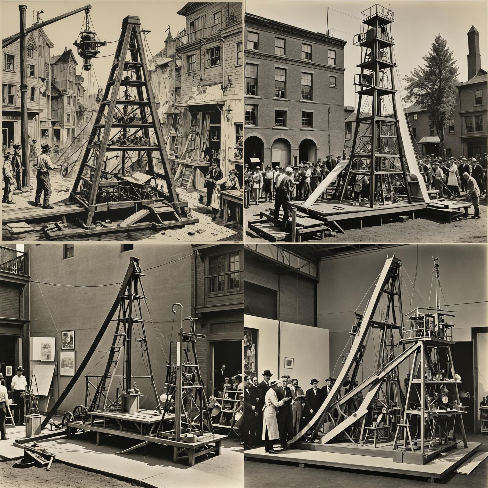 rube goldberg waterslide guillotine contraption