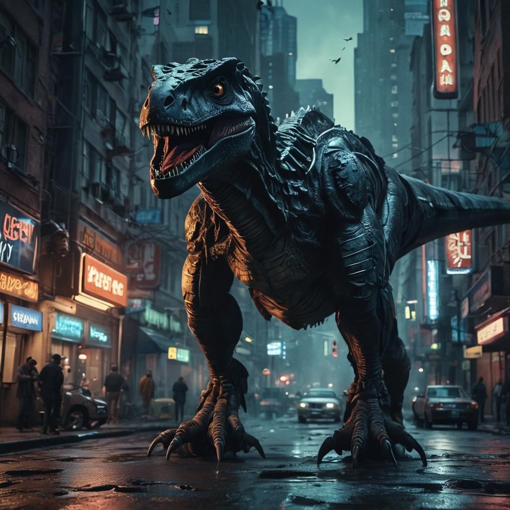 Dramatic Biopunk Cityscape in Cinematic Style