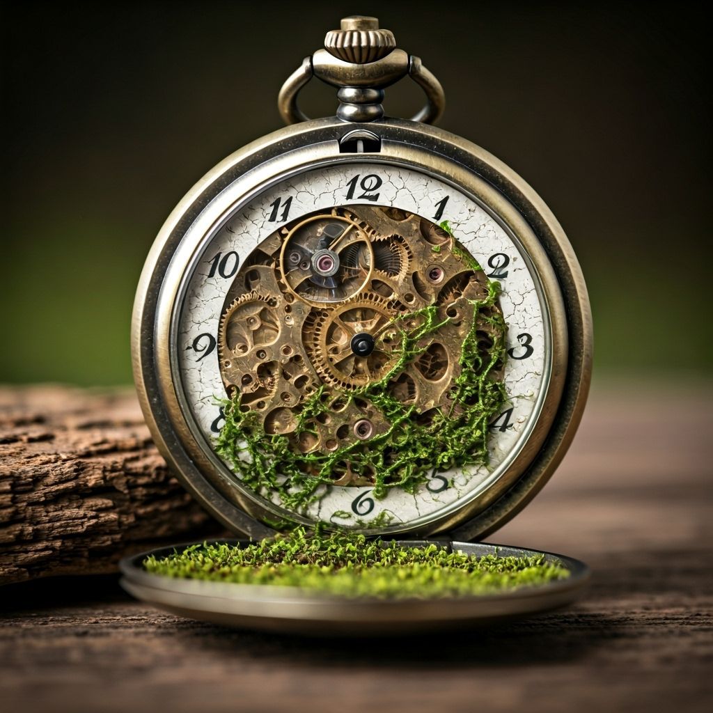 Lush Jungle Thriving Inside Vintage Pocket Watch