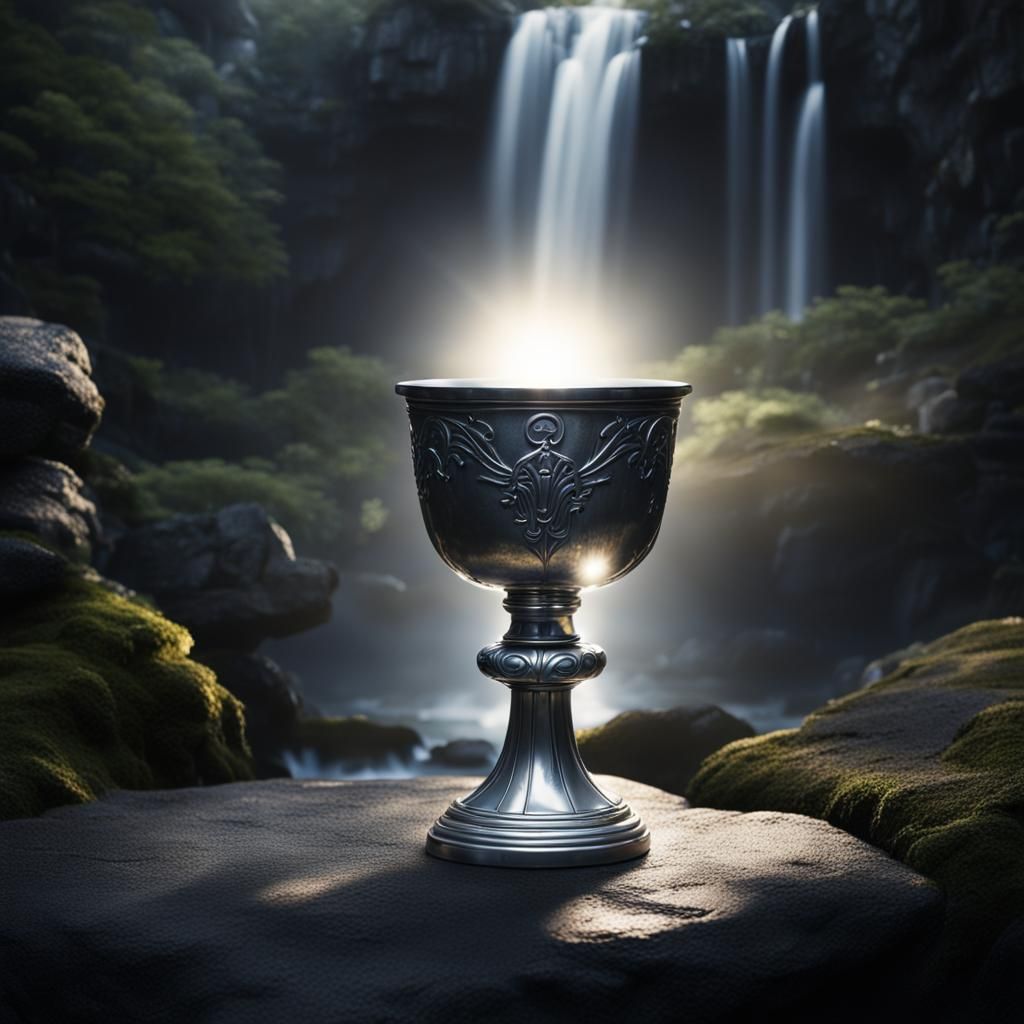 Holy Grail Chalice in Moonlight