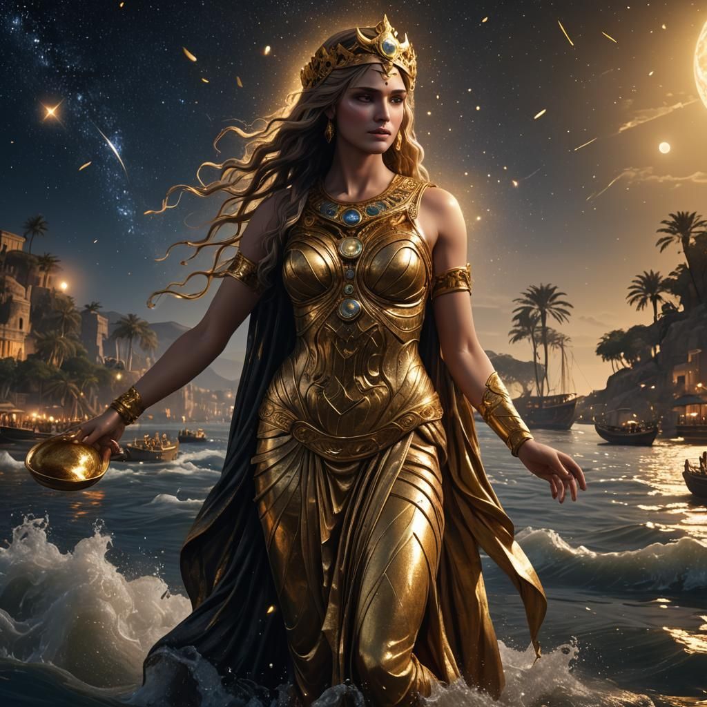 Aphrodite in the Nile: Hyperrealistic Matte Painting