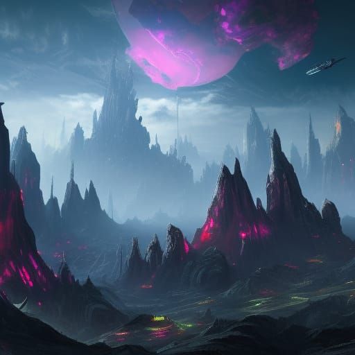 Apocalyptic Space Color Pop: Detailed Matte Painting