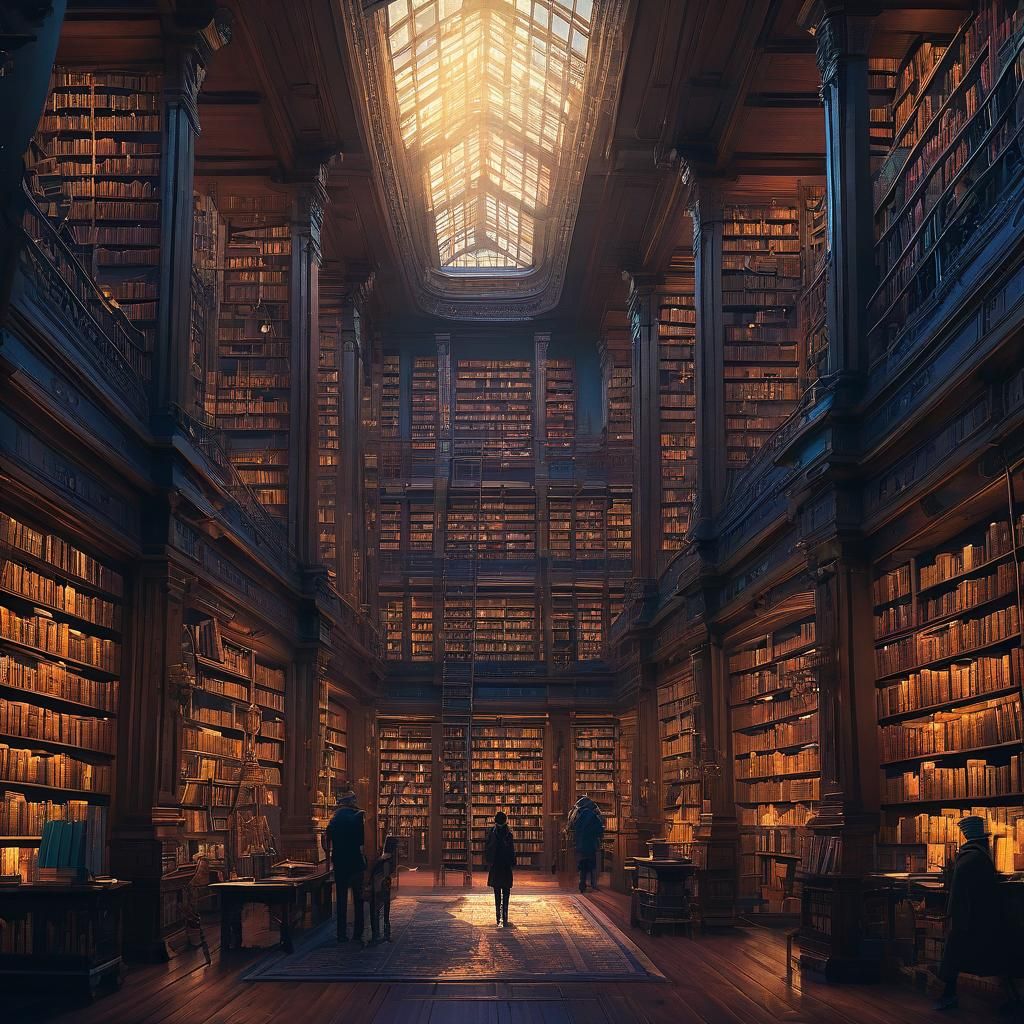 Warmly Lit Library in a Banned Town