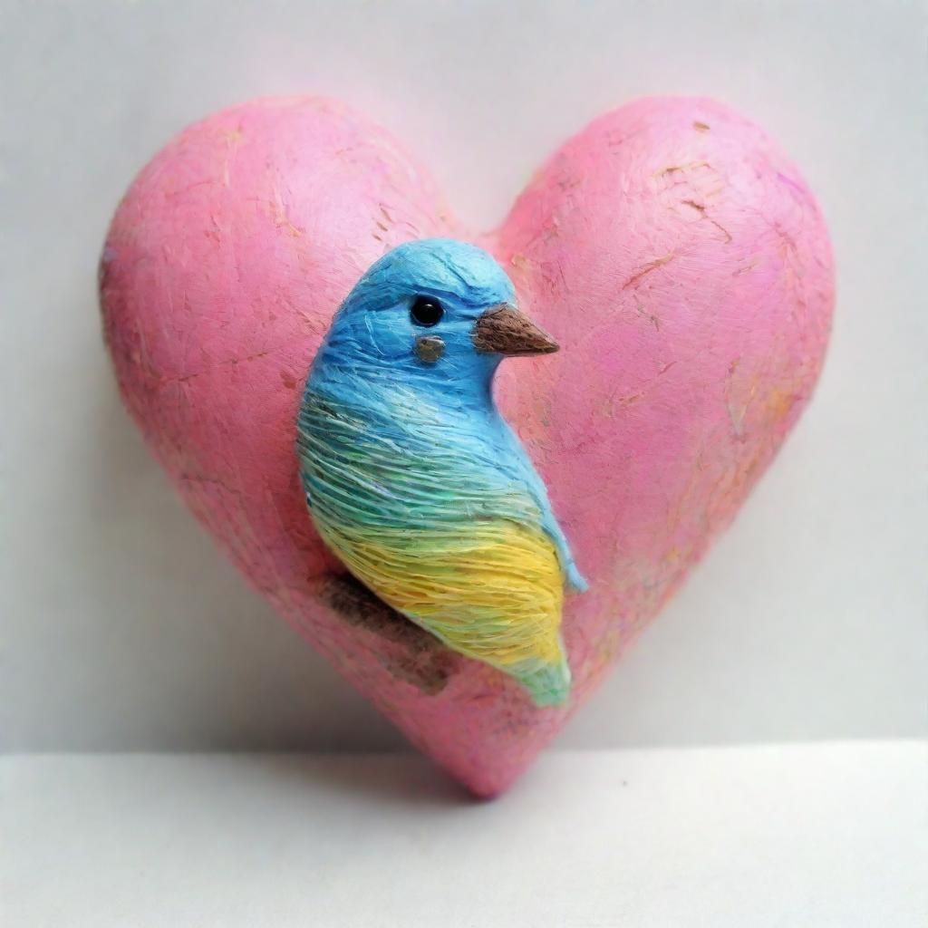 Pastel Bird Mixed Media Miniature