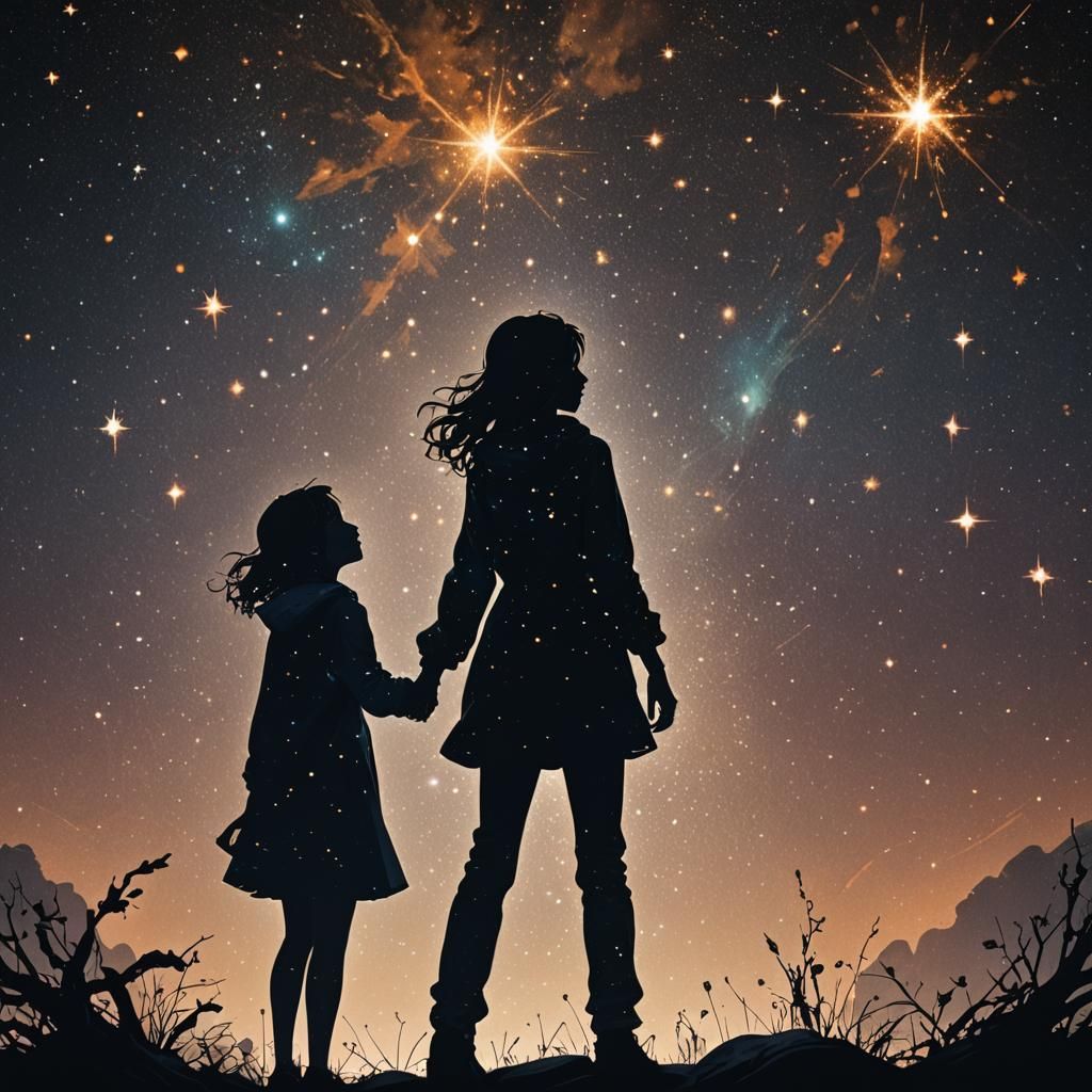 Starlight Silhouette: Teenagers in a Sad Fantasy