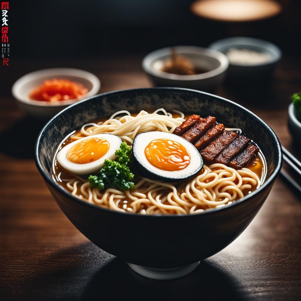 Hyperrealistic Ramen Bowl with Intricate Details