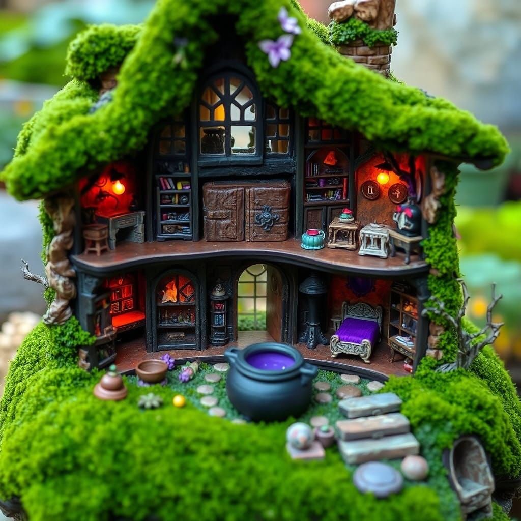 Miniature Witch House with Crystal Ball Room