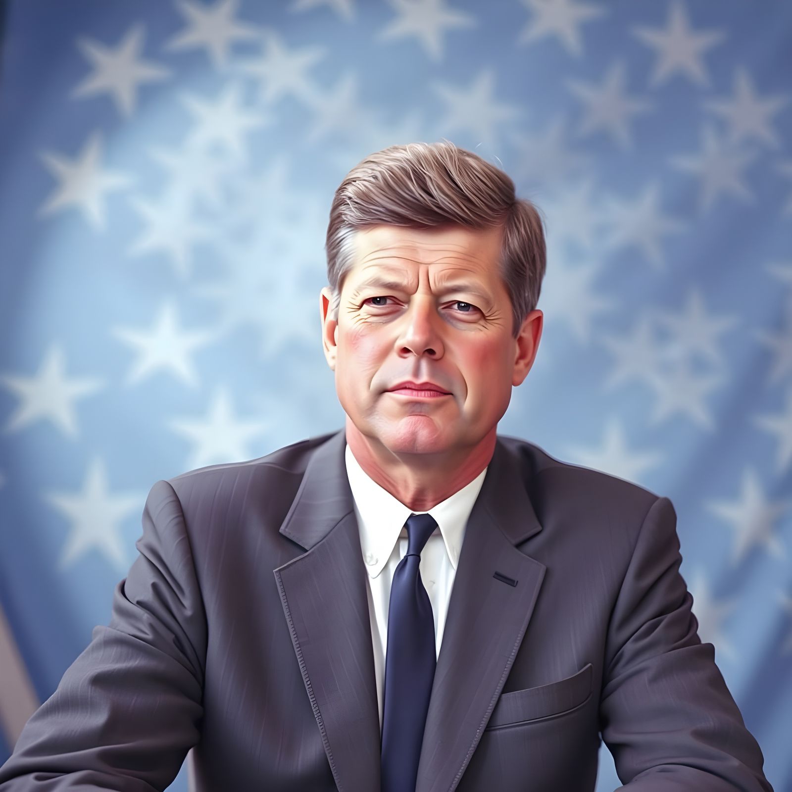John F. Kennedy Portrait in Hyperrealism, 1963