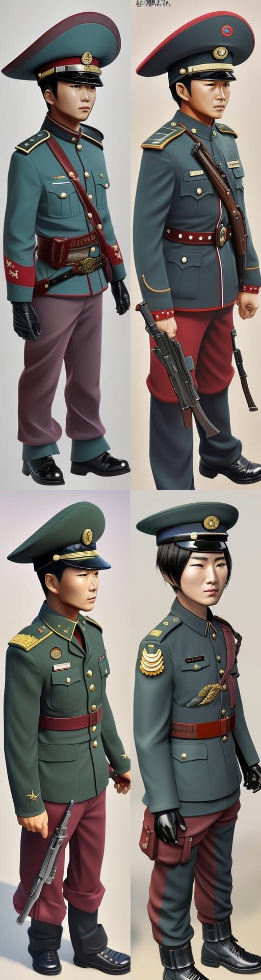North Korean Military Man: Anime-Inspired Concept Art
