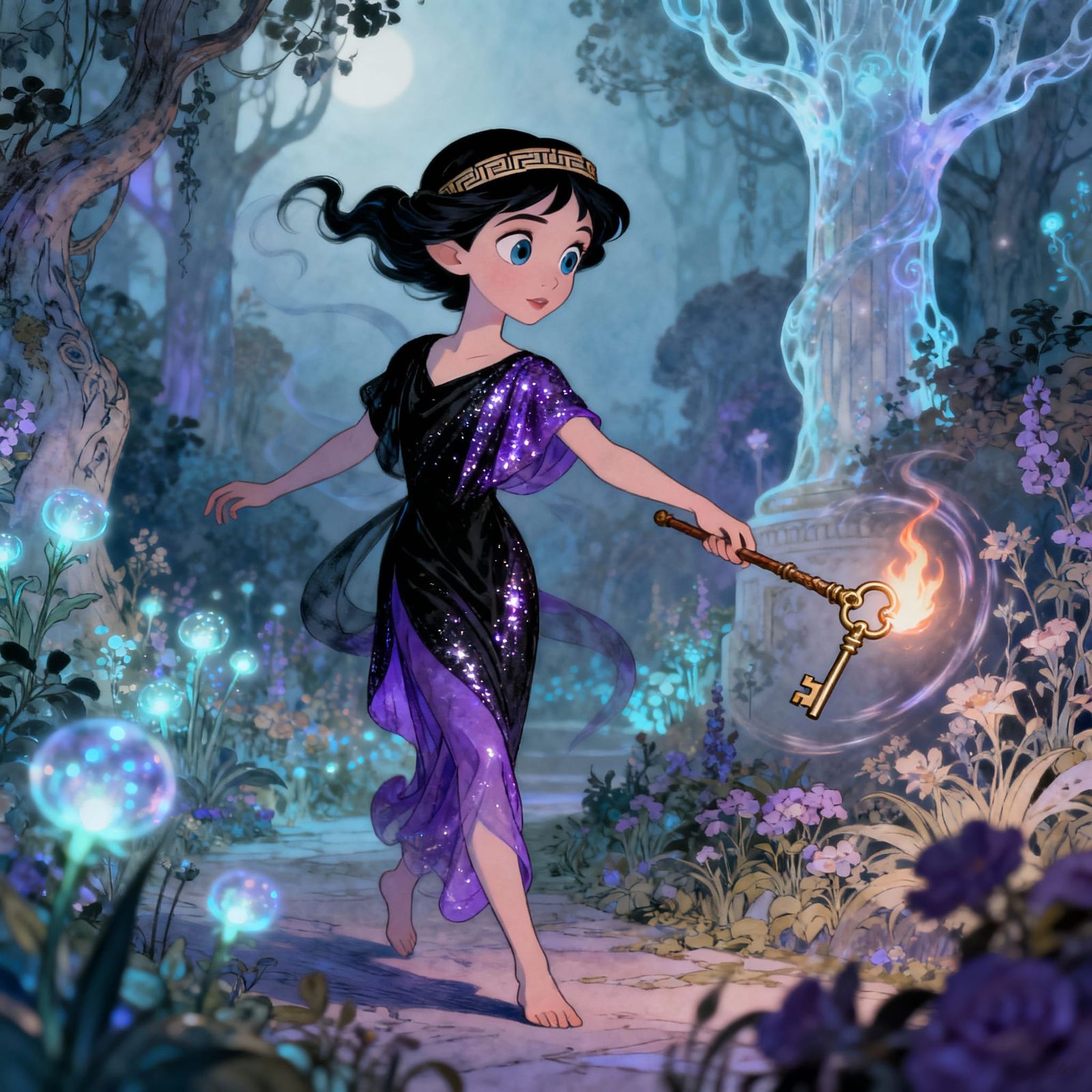 Spectral Deity in Enchanted Garden, 19th-Century Fairy Tale ...