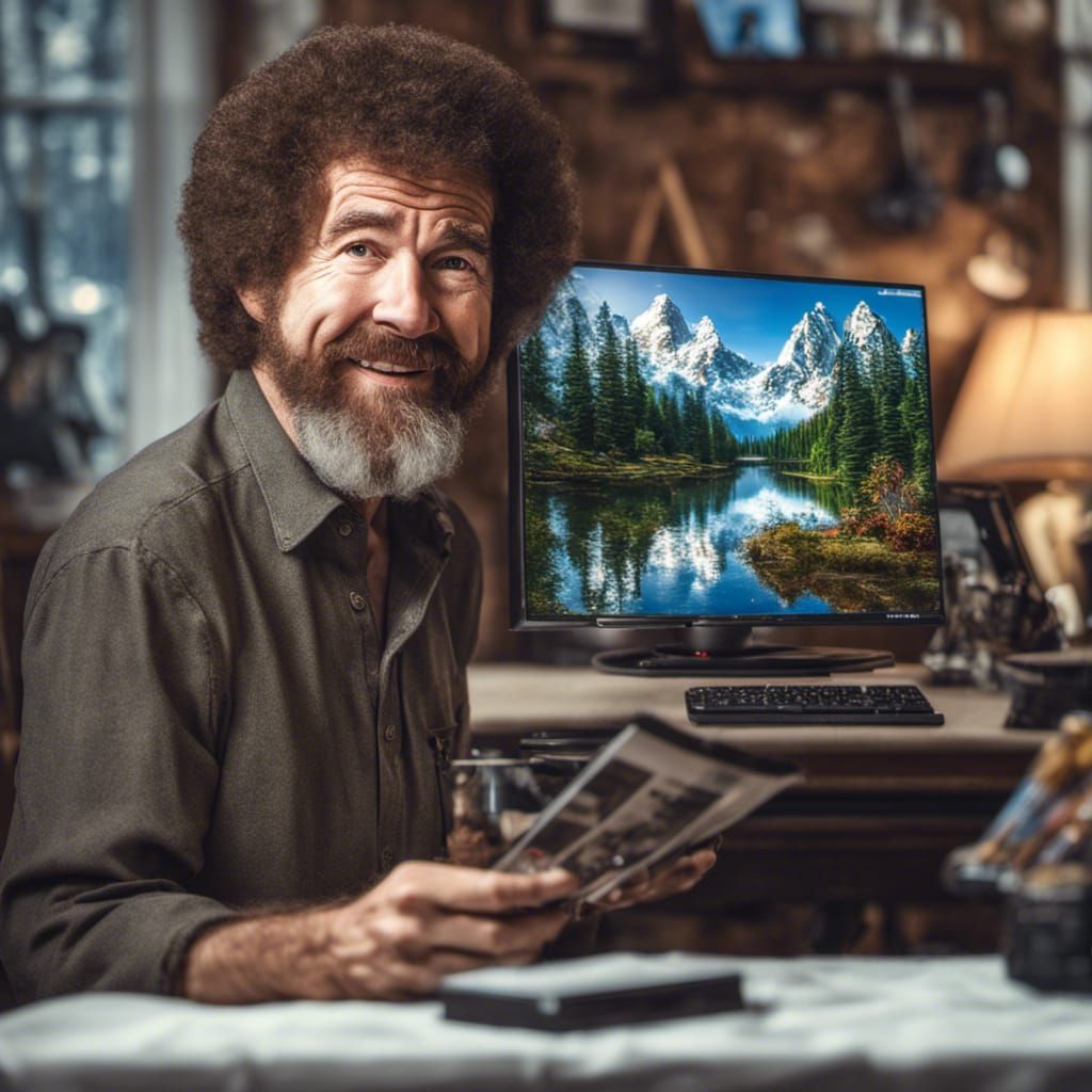 Hyperrealistic Man Watching YouTube with Award