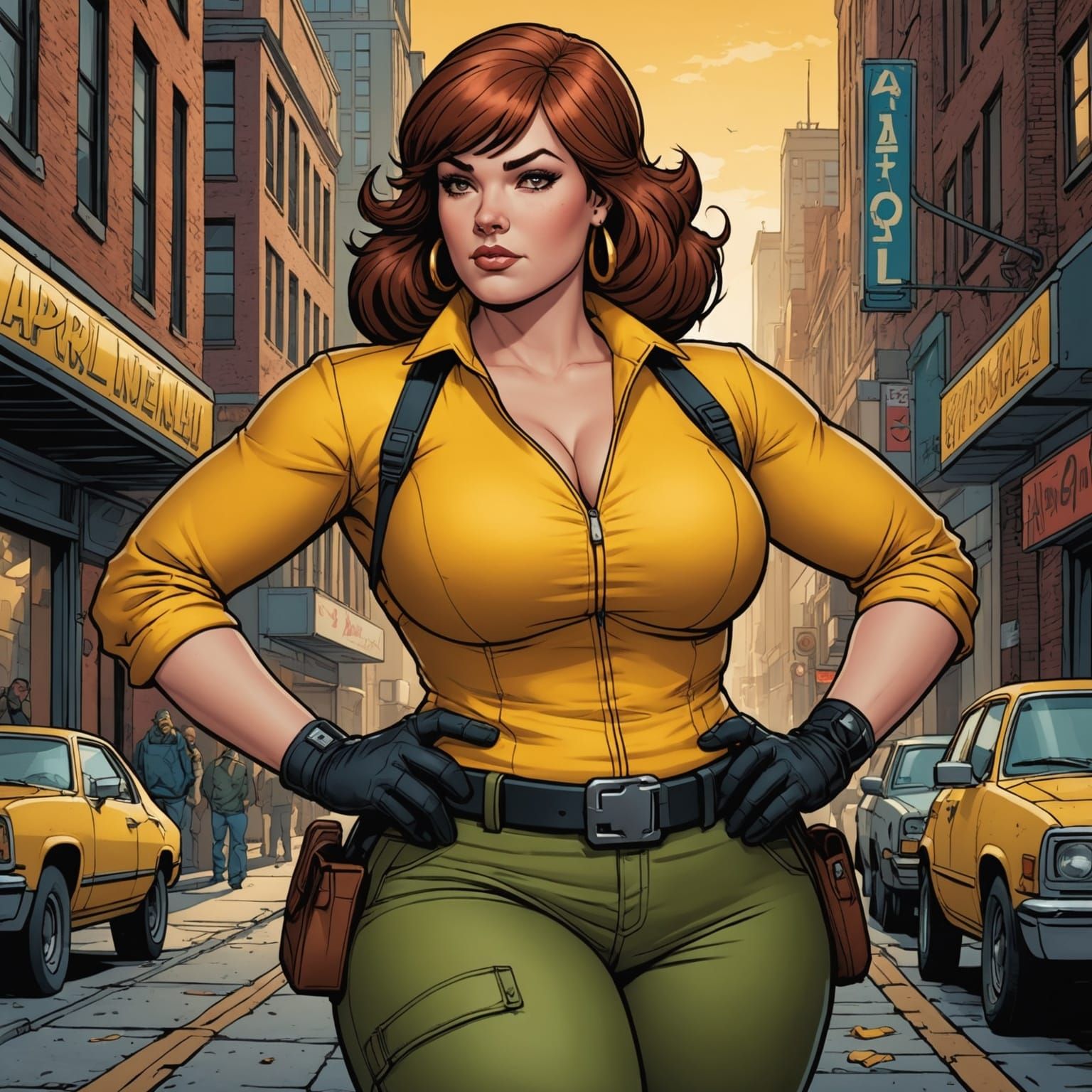 Cosplaying Courtesan as April O'Neil Comic Art