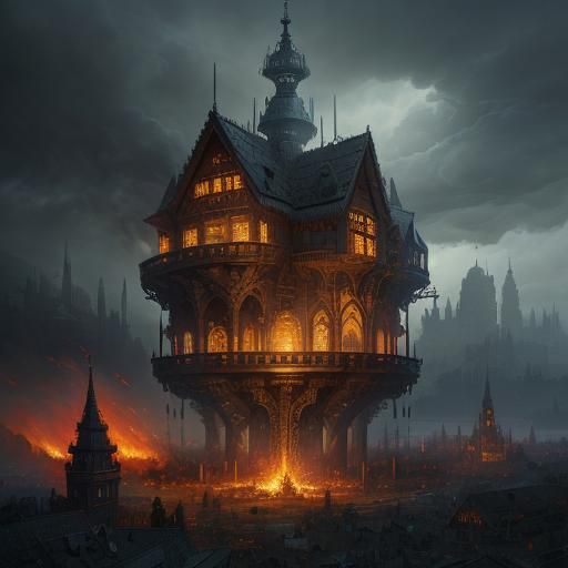 Camper Van at Campfire: Digital Matte Painting