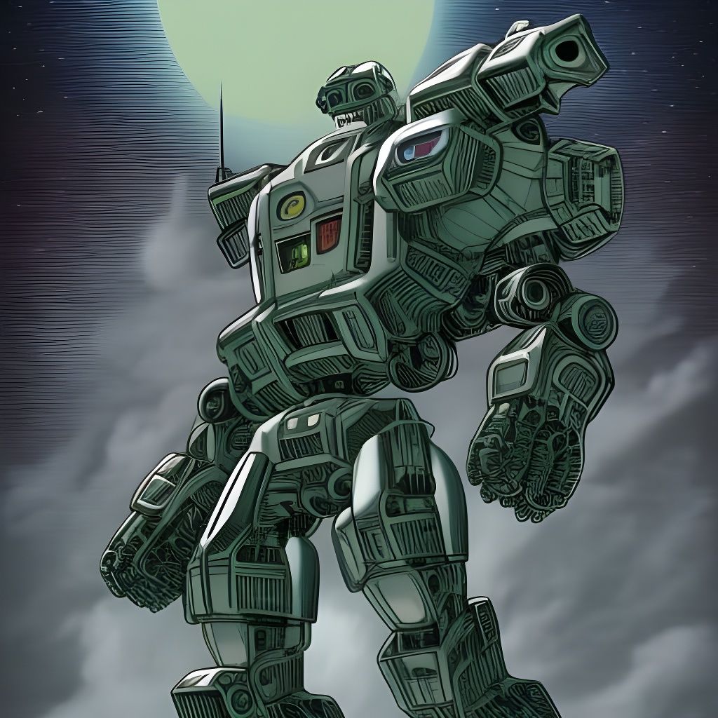 Mecha Loch Ness Monster Comic Book Art