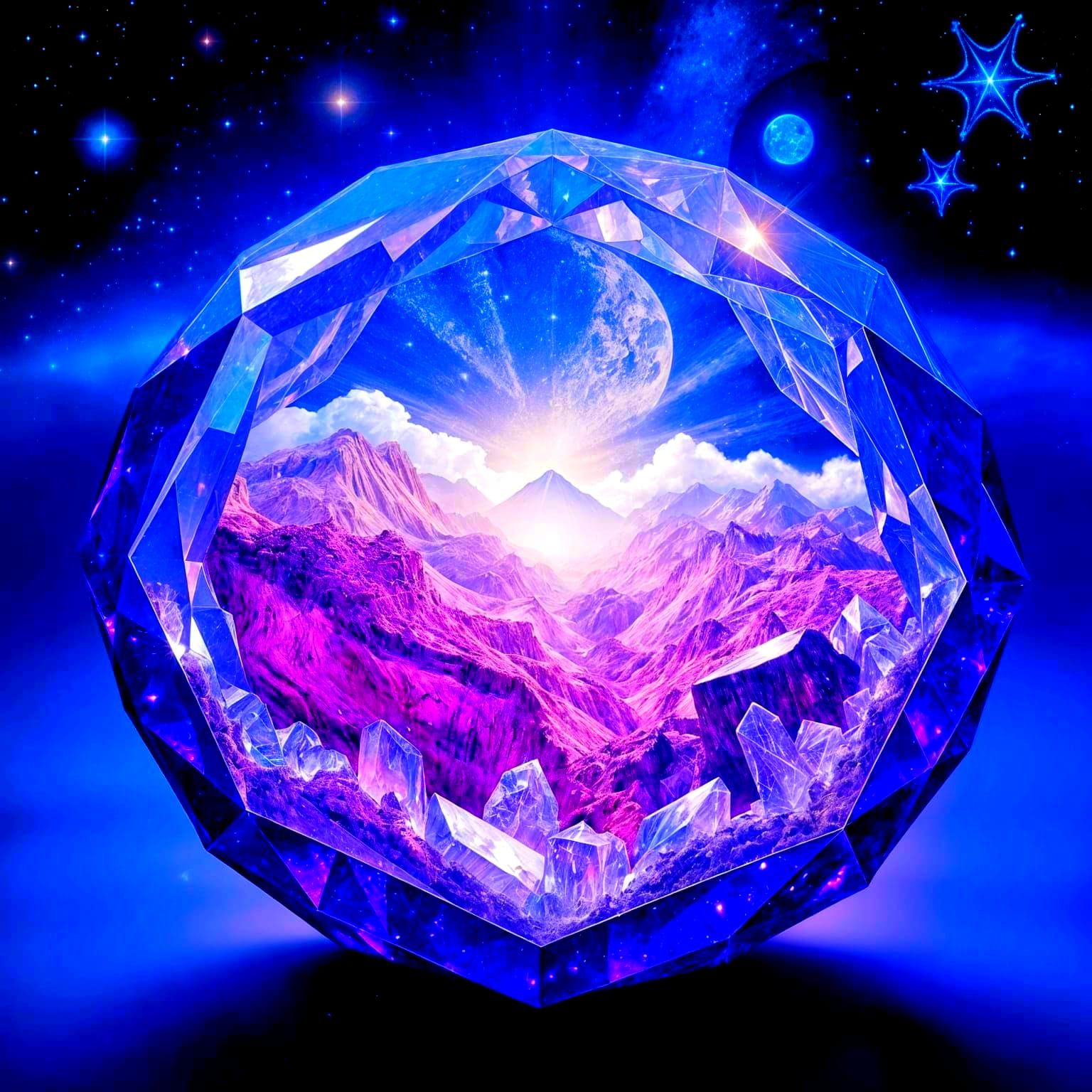 Dreamlike Amethyst Fantasy Realm Glows with an Otherworldly....
