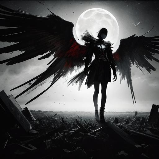 Broken Wings: Abstract Expressionism in Moonlight