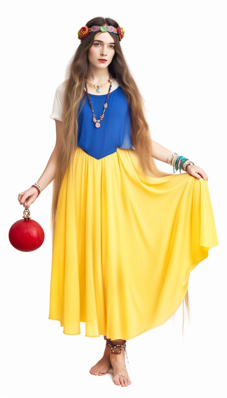 Snow White Portrait in Hippie Style