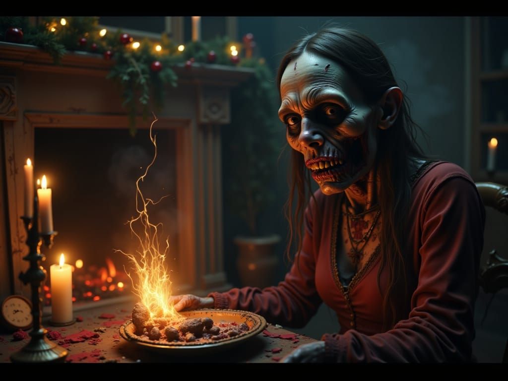 a zombie christmas dinner