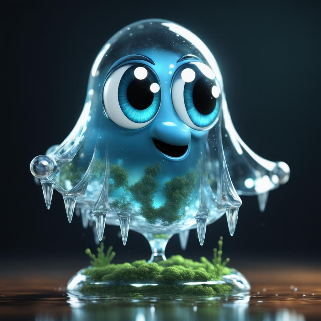 Ethereal Glass Ghost in Winter Blizzard