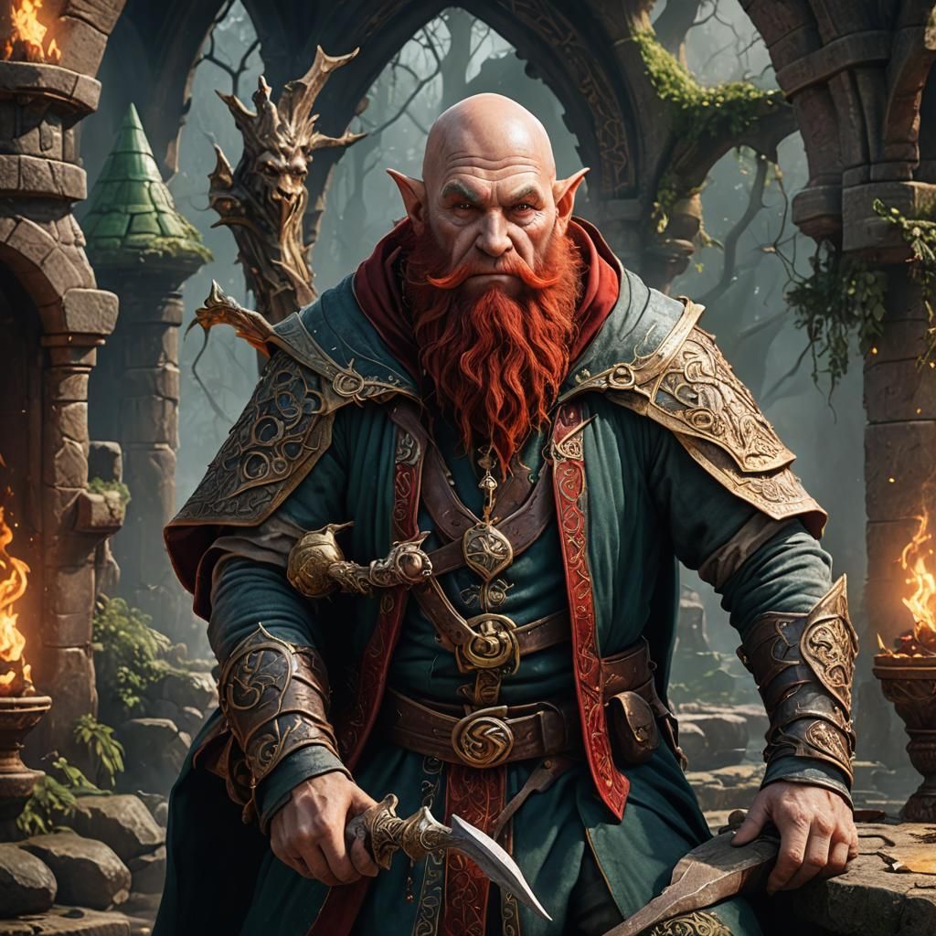 Fantasy Art: Old Elf Wizard in Detailed Matte Painting
