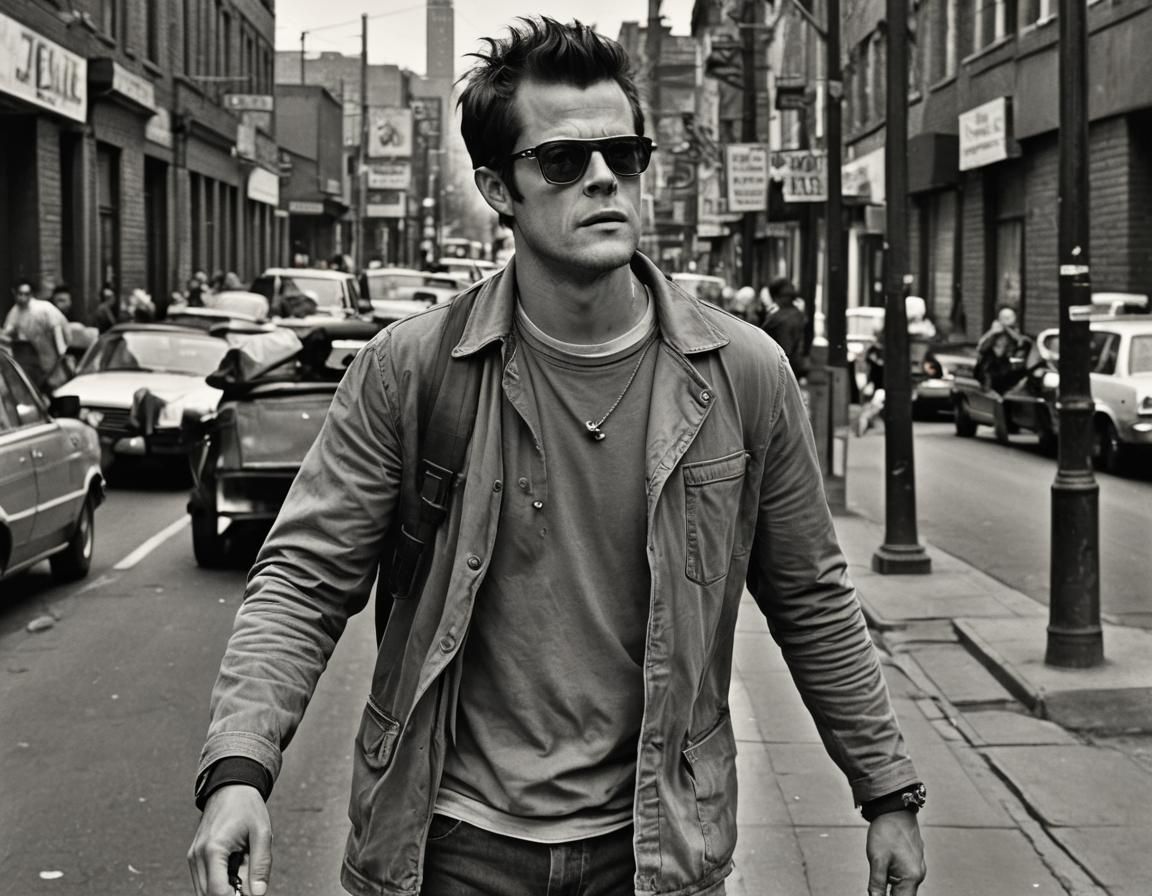 photo of johnny knoxville on the street by Yousuf Karsh