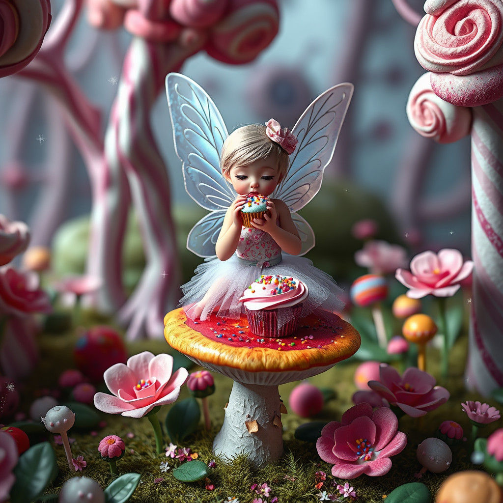 Cupcake Fairy in Candy Land Digital Art