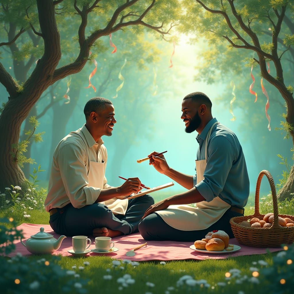 Barack Obama Teaches Lebron James Whimsical Painting Techniq...