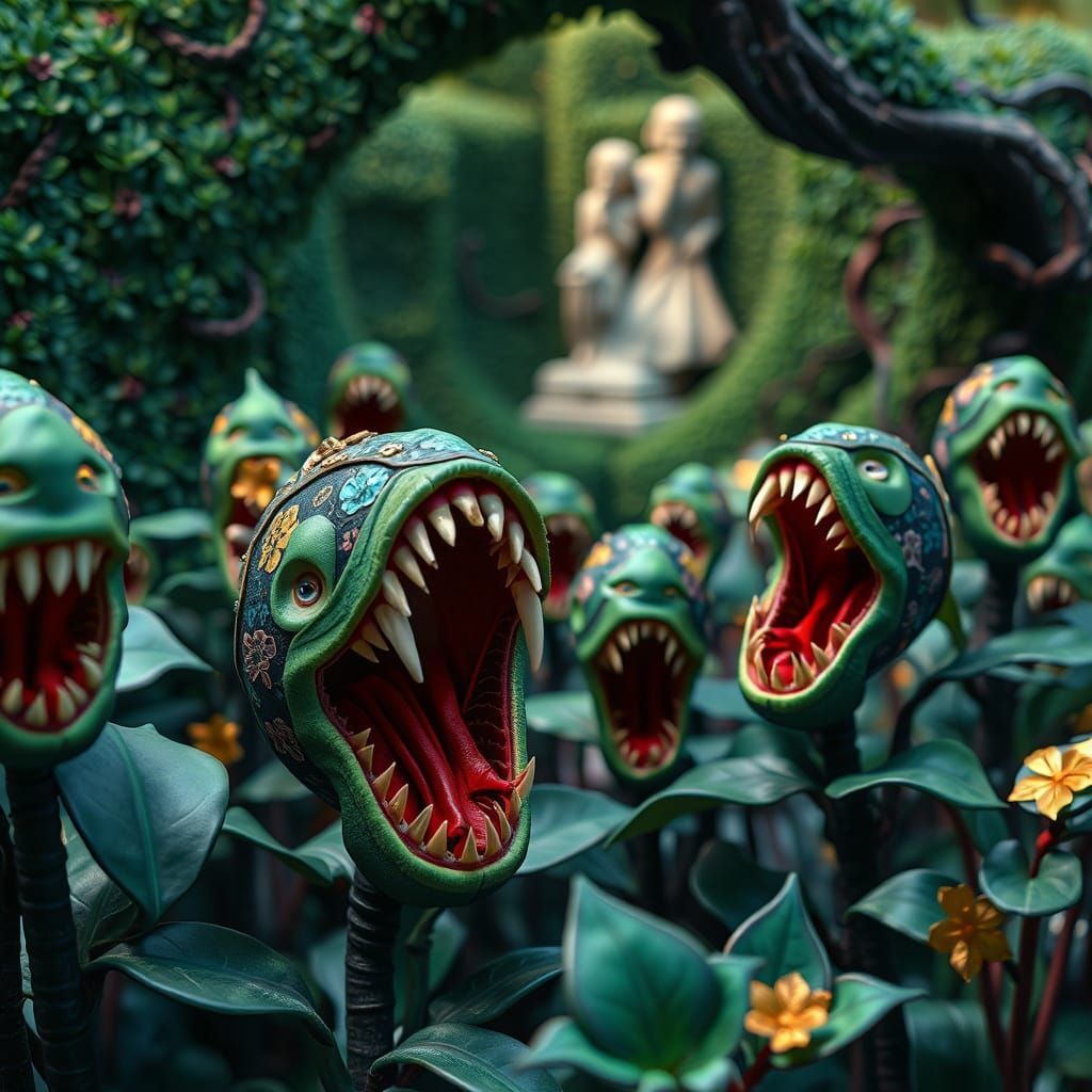 creepy foreground scared background