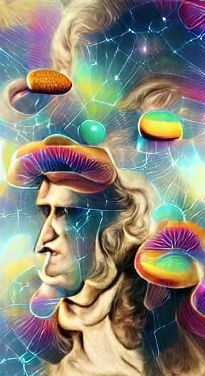 Psychedelic Newton Portrait