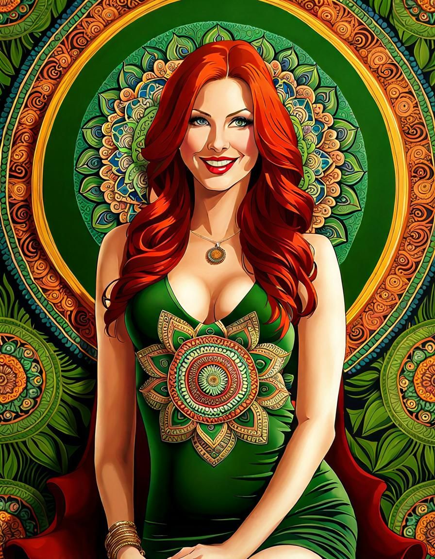 Redhead model takes part in Amanda Mandala's fashion preview 2023