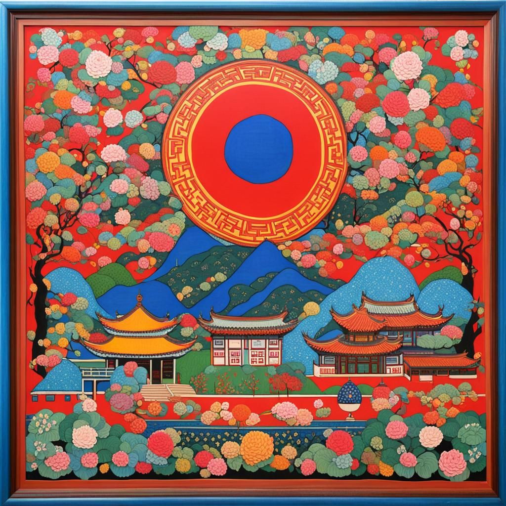Vibrant Oriental Pop Art Masterpiece