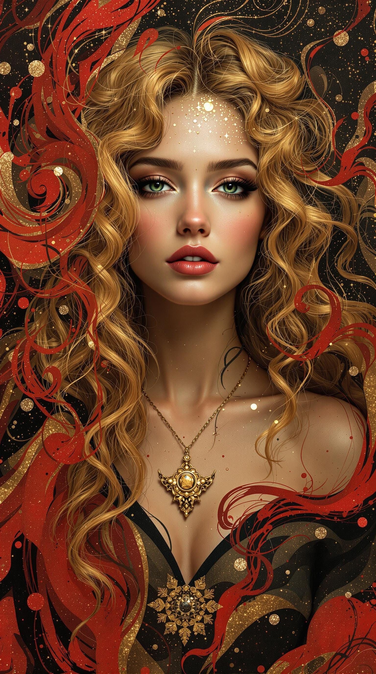 Divine Goddess in Golden Splendor