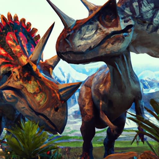 Triceratops T-Rex Hybrid in Dinosaur Park